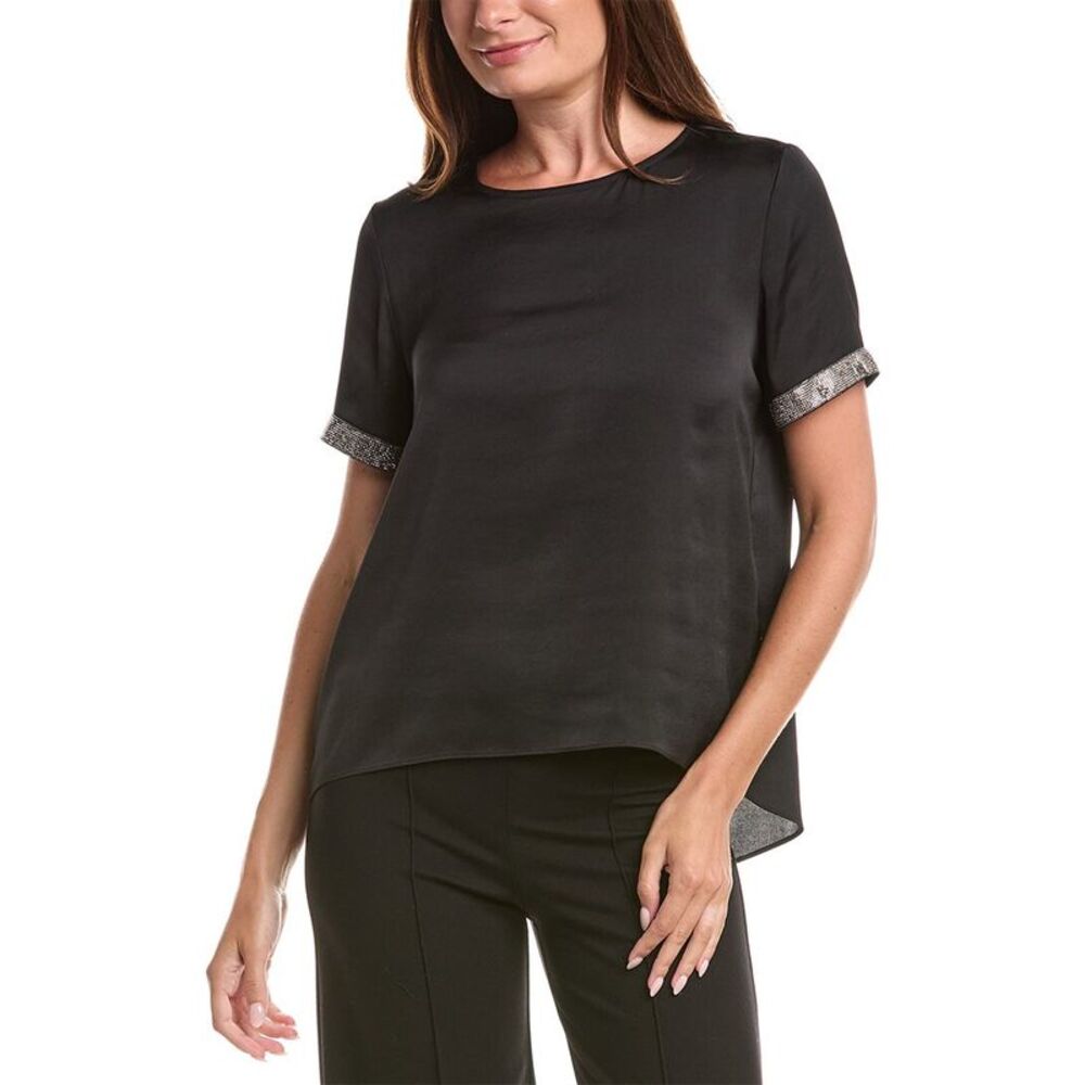 Joseph Ribkoff Womens  Short Sleeve Top, Black